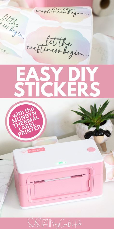 Stickers At Home, Shipping Label Printer, Creative Party Ideas, Making Stickers, Homemade Stickers, Pretty Printables, Thermal Label Printer, Thermal Labels, Holiday Printables