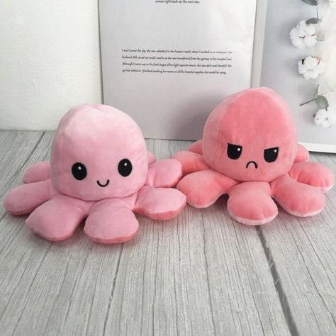 Reversible Octopus, Penyimpanan Makeup, Octopus Plush, Cute Octopus, Turquoise Rose, Kawaii Plush, Cute Stuffed Animals, Animal Dolls, Fidget Toys