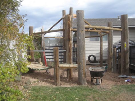 Playground Telephone Pole Playground, Telephone Pole Ideas, Pallet Playground, Amazing Backyards, Playset Plans, Telephone Pole, Adult Playground, Ranch Ideas, Backyard Kids Play Area