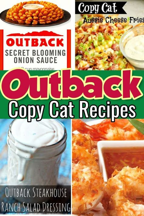 Outback Steakhouse Shrimp On The Barbie, Outback Toowoomba Sauce, Outback Steak Dip Recipe, Outback Grilled Chicken On The Barbie, Copycat Outback Ranch, Outback Menu Food, Outback Tiger Dill Sauce, Pina Koala Recipe Outback, Outback Steakhouse Tasmanian Chili Recipe