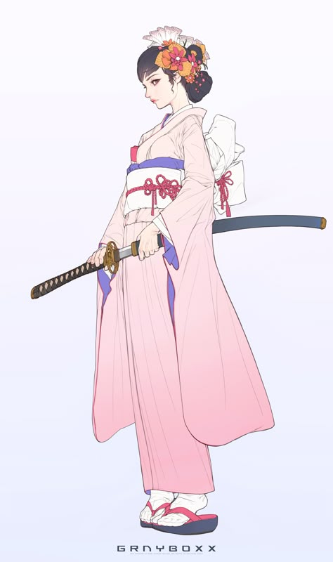 Anime Kimono Design, Japanese Traditional Clothing, Traditional Japanese Kimono, Samurai Artwork, Anime Kimono, Geisha Art, Kimono Design, Traditional Japanese Art, Bleach Art