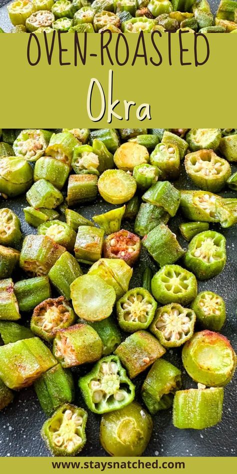 Oven-roasted okra is a Southern favorite! It’s oven-baked to golden-brown perfection, with okra pods that are tender, slightly crunchy, and bursting with flavor. Baked okra retains a nice crunch without the sliminess, making it a crispy, flavorful snack or side. Here’s a simple recipe to bring out the best in this Southern favorite Oven Roasted Okra, Baked Okra, Southern Soul Food, Roasted Okra, Side Dishes For Ham, Burger Side Dishes, A Southern Soul, Okra Recipes, Southern Recipes Soul Food