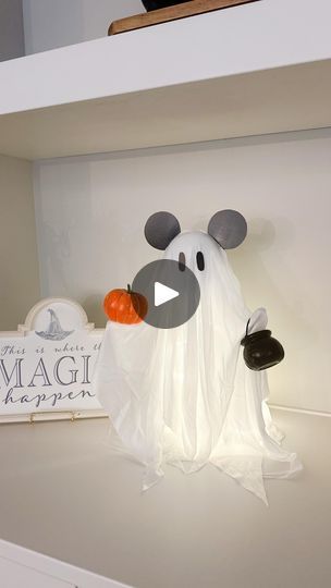 2.7K views · 1.5K reactions | DIY Dollar Tree Mickey Mouse Ghost 👻 okay, this is my favorite craft to date 🥹 It only cost $6 to make, unless you want to buy twinkle lights! Here is all you need for the craft!

-dollar tree styrofoam ghost
-dollar tree paper towel holder
-dollar tree card stock paper
-dollar tree styrofoam pumpkin 
-dollar tree mini cauldron or basket 

#Halloween #disney #disneyhalloween #spooky #spookyseason #halloween2024 #spooky2024 #haunted #fy #foryou #easydiy #dollartree #affordable #affordablediy #craft #crafty #home #halloweendecor #homedecor #easycraft #crafts | Sarah Pope | Chad Graham · Disney Halloween Medley Mickey Mouse Ghost, Mini Cauldron, Halloween Disney, Fall Halloween Crafts, Fall Food, Tree Cards, Disney Home, Halloween Inspiration, Paper Towel Holder