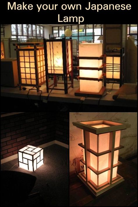 Classic in style, beautiful in form and function, Japanese lamps are perfect for mood lighting. Learn how to make your very own Japanese lamp here. Japanese Lamps Traditional, Diy Japanese Decor, Light Ideas For Bedroom, Japanese Lights, Japanese Decor Ideas, Diy Lamp Ideas, Japan Decoration, Japanese Decoration, Japanese Lighting