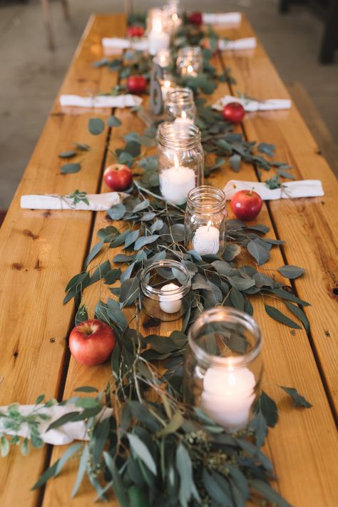 Fall Event Table Centerpieces, Easy Fall Wedding Table Decor, Fall Themed Party Table Decor, September Table Settings, Fall Engagement Party Table Decor, Fall Wedding Table Runner, Fall Banquet Ideas, September Table Decor, Fall Outdoor Wedding Table Decor