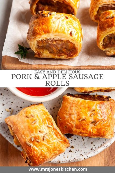 Homemade Pork Sausage, Pork Sausage Rolls, Sausage Rolls Puff Pastry, Savoury Pastry, Frozen Party Food, Toddler Dinner Recipes, Homemade Sausage Rolls, Sausage Rolls Recipe, Fennel Sausage