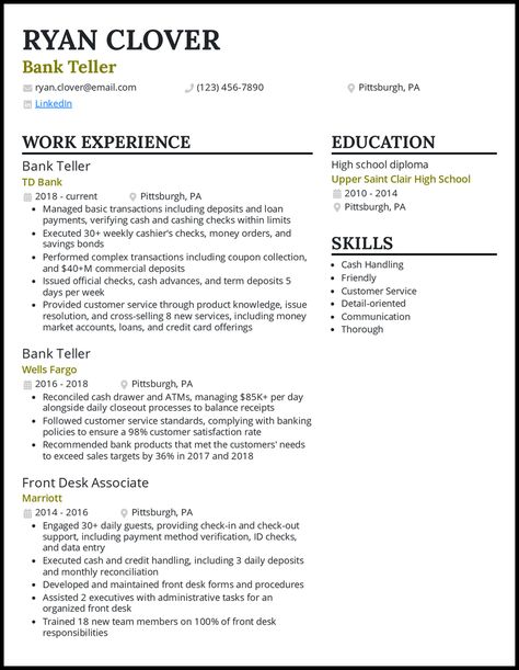 Bank Teller Interview Questions, Bank Teller Resume, Sales Resume Examples, Perfect Cv, Job Letter, Transferable Skills, Resume Objective Examples, Bank Teller, Sales Resume