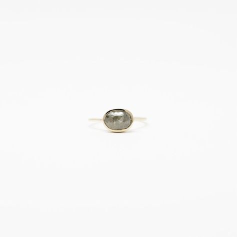 Mary McGill East West Grey Diamond Stack Ring Different Engagement Rings, Brushed Metal Texture, Partner Rings, Bridal Trends, Simple Engagement, Pear Shaped Ring, Diamond Stacks, Diamond Ring Set, Block Island