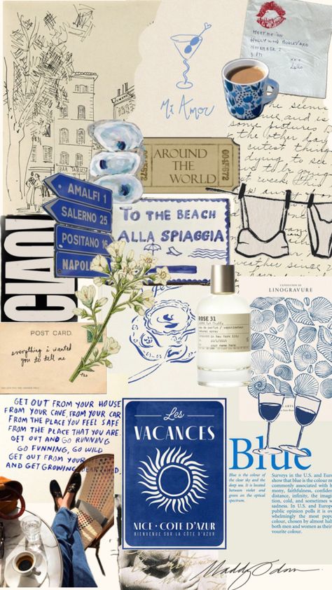 Collage, moodboard, beach vibes, Mediterranean aesthetic Postcard Aesthetic, Summer Collage, Mediterranean Aesthetic, Collage Moodboard, Mediterranean Summer, See World, Aesthetic Moodboard, Branding Mood Board, Beach Vibes