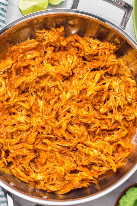 Tender shredded chicken is tossed with an authentic, smoky and super flavorful tomato sauce to make the best Chicken Tinga tacos, tostadas, or burrito bowls. Chicken Tinga Burrito, Chicken Tinga Sauce, Chicken Tingas, Chicken Tostada Recipes, Tinga Tostadas, Chicken Tinga Tacos, Tinga Tacos, Chicken Tinga Recipe, Little Sunny Kitchen