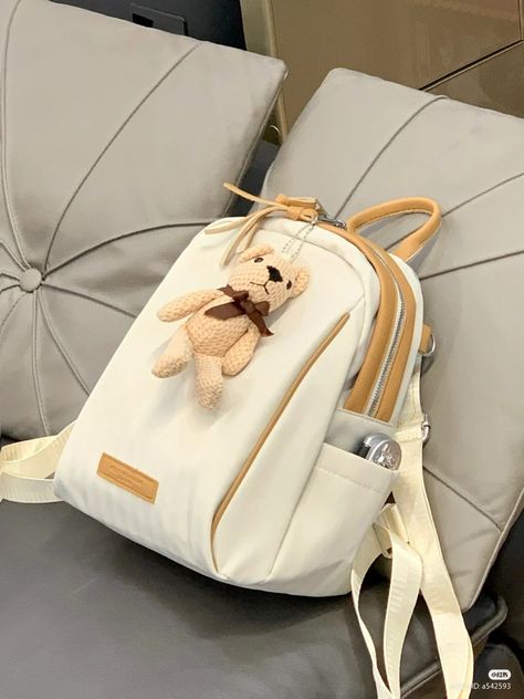 Cute Suitcases For Women, Travel Backpack Aesthetic, Tas Sekolah Korean Style, Aesthetic Bags For School, Korean Bag, Travel Crossbody Bag, Pretty Tote Bags, Stylish Leather Bags, Cute Suitcases