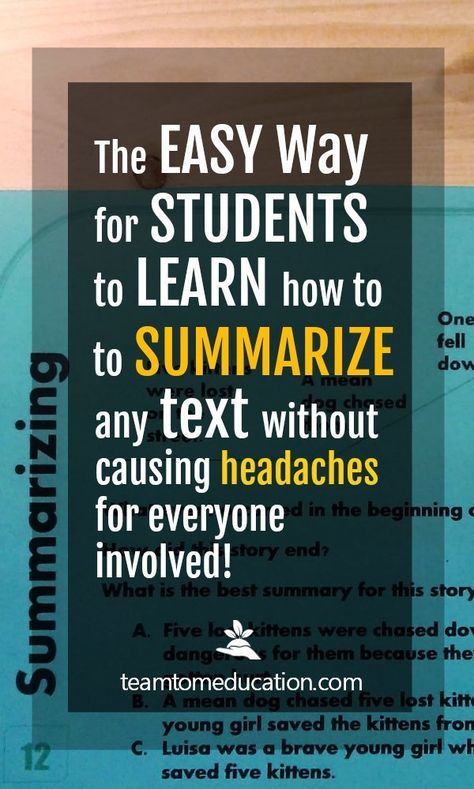 Teaching Strategies for how to summarize. How To Summarize An Article, Teaching Summary, How To Summarize, Survival Prepping Diy, College Survival Guide, Informative Essay, Summary Writing, Teaching 5th Grade, College Survival