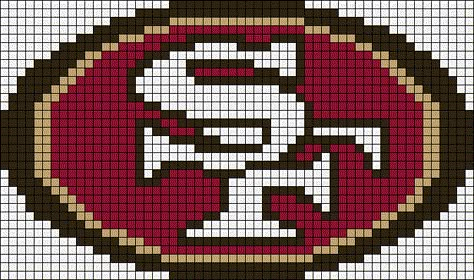 Alpha pattern #8546 | BraceletBook 49ers Perler Beads, 49ers Pixel Art, 49er Perler Beads, 49ers Crochet Blanket Pattern Free, Crochet 49ers Blanket Pattern, 49ers Cross Stitch Patterns, Nfl Crochet Patterns Free, Nfl Cross Stitch Patterns, Nfl Pixel Art