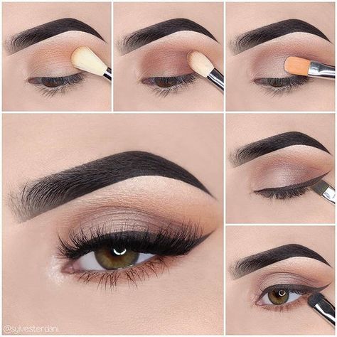 Makeup Lovers ❤ on Instagram: “Step by step eye makeup tutorial! Which one is your favorite? 1,2,3,4,5,6 or 7? 😍😍 . . +++ Credit 📸 : @sylvesterdani +++ . . . #abhbrows…” Hooded Eye Makeup Tutorial, Evening Eye Makeup, Natural Everyday Makeup, Makeup Tutorial Step By Step, Makeup For Hazel Eyes, Eye Makeup Pictures, Makeup Course, Eye Makeup Steps, Beautiful Eye Makeup