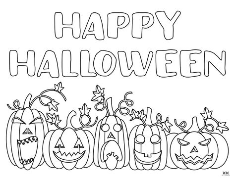 Choose from 28 unique Happy Halloween coloring pages perfect for a little coloring fun anytime in October! Print from home. 100% FREE! Happy Halloween Coloring Pages, Halloween Coloring Pictures, Happy Holloween, Halloween Coloring Pages Printable, Coloring Letters, Birth Colors, Halloween Cans, Coloring Sheets For Kids, Halloween Coloring Pages