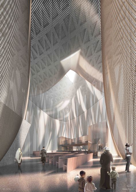 David Adjaye designs multifaith complex called The Abrahamic Family House in Abu Dhabi Magical Architecture, Adjaye Associates, Guggenheim Abu Dhabi, Architecture Renders, La Mecca, David Adjaye, Elegant Photography, Lykan Hypersport, African American Museum