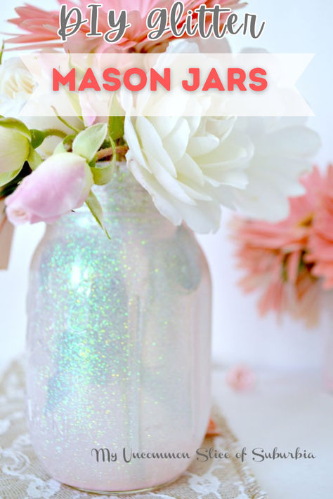 Transform ordinary mason jars into sparkling jars with our easy DIY Glitter Mason Jars tutorial! You create a beautiful result by pouring a mix of Mod Podge and glitter inside. Perfect for weddings, parties, or as stylish home decor. Get creative with colors and sizes to customize your glittery creations. Such a fun and budget-friendly project! #DIYCrafts #GlitterMasonJars #ModPodgeCrafts #HomeDecor #CraftingIdeas" How To Decorate A Mason Jar, Diy Glitter Jar, Glitter Jars Diy, Gold Glitter Mason Jar, Mod Podge Glitter, Gold Mason Jars, Diy Stencils, 2023 Ideas, Glitter Mason Jars