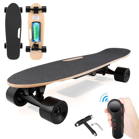 OppsDecor Electric Skateboard with Remote Electric Longboard for Adults&Teens 7 Layers Maple Skateboard Electric for Beginners, 12 MPH Top Speed, 10 Miles Range(US Stock) Caster Board, 7 Layers, Electric Skateboard, Outdoor Sports, Skateboard, Electricity, Range, Sports, Black