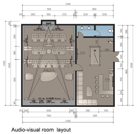 Cinema Design Architecture Plan, Home Theater Floor Plan, Home Theatre Plan, Mini Home Cinema, Mini Theater Room Design, Theater Floor Plan, Mini Cinema Room, Cinema Plan, Home Theater Design Modern