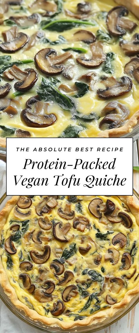 Image for Protein-Packed Vegan Tofu Quiche Extra Firm Tofu Recipes, Tofu Pizza, Tofu Quiche, Firm Tofu Recipes, Vegan Healthy Recipes, Recipes Plant Based, Quick Vegan, Vegan Tofu, Firm Tofu