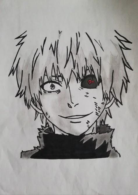 Anime Sketch Tokyo Ghoul, Tokyo Ghoul Doodles, Tokyo Ghoul Drawing Easy, Tokyo Ghoul Drawing Sketch, Ken Kaneki Sketch, Easy Anime Tattoos, Dragon Kaneki, Tokyo Ghoul Painting, Tokyo Ghoul Sketch