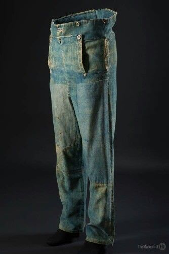 Denim 1870s London Winter Fashion, Mens Work Pants, 19th Century Fashion, Period Outfit, Fashion Institute, Pants Denim, Century Clothing, Antique Clothing, Historical Costume