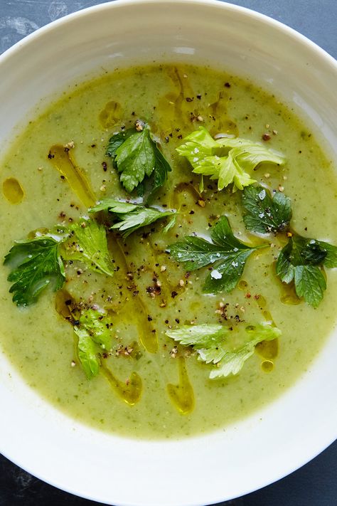 Celery-Leek Soup With Potato and Parsley Recipe - NYT Cooking Celery Leek Potato Soup, Celery Leek Soup, Parsley Soup, Parsley Recipes, Soup Creamy, Potato Leek Soup, Food For Health, Burns Night, How To Eat Healthy