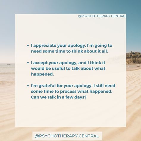 How to Respond to an Apology When It’s Not Okay. Responding To An Apology, How To Respond To An Apology Text, Apology Text, Counselling Resources, Avoidant Attachment, Health Worksheets, Counseling Tools, Relationship Things, Better Communication