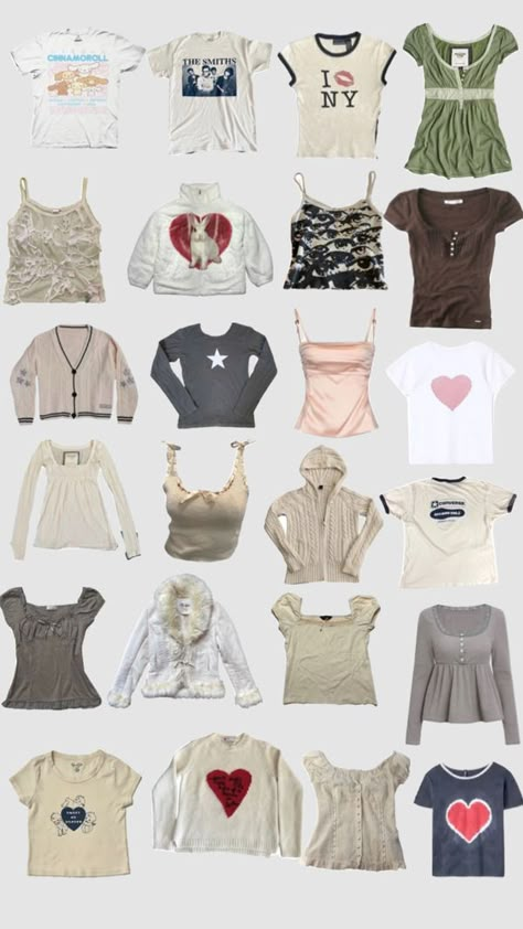 Different Aesthetic Clothes, Dream Wardrobe Clothing Aesthetic, Individual Clothing Pieces, My Dream Clothes, Thrift Clothes Outfits, Femcel Outfits, Thrift Clothes Aesthetic, Romwe Clothes, Cute 2000s Outfits