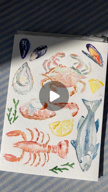 227K views · 23K likes | Elsa Gladstone on Instagram: "Watercolour wedding menus 🦞   #weddingstationery #seafood #menu #wedding #watercolor #artist" Watercolor Menu Wedding, Watercolor Wedding Cards, Menu Watercolor, Watercolour Food, Watercolor Menu, Wedding Menus Design, Watercolour Animals, Watercolour Wedding, Seafood Menu