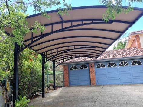 Cantilever Structures | Pioneer Shade Structures Garage Canopy, Cantilever Carport, Ombra Pergola, Shed Roof Design, Car Porch Design, Building A Porch, Patio Pergola, Car Shade, Carport Designs