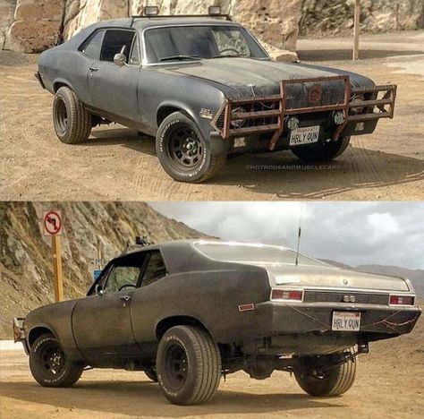 Bad Mad Nova Apocalyptic Vehicles, Car Max, Custom Muscle Cars, Chevy Nova, Lifted Cars, Concept Car Design, Mopar Muscle, Rat Rods, Mad Max