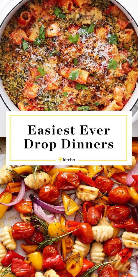 Easy Drop Dinner Recipes | Kitchn Sweet Breakfast Casserole, Meal Train, Cheesy Pasta Bake, Tomato Dishes, Meal Train Recipes, Filled Pasta, Best Casseroles, Recipe Roundup, Quick Cooking