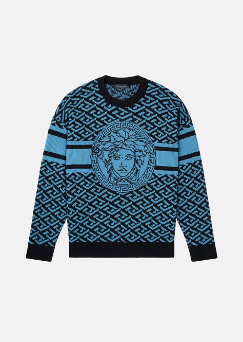 Mens Designer Sweaters, Versace Style, Luxury Clothes Men, Elegant Jacket, Cashmere Hoodie, Sweater For Men, Versace Outfit, Stylish Mens Outfits, Knitwear Men