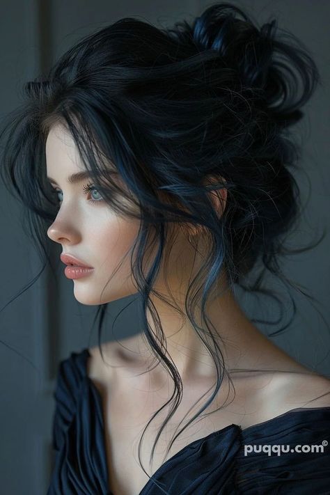 Blue Black Hair: A Bold Statement in Style Jet Black Hair Color Ideas, Jet Black Hair Color, Black Hair Color Ideas, Blonde Boy Aesthetic, Blonde Balayage Bob, Tan Skin Blonde Hair, Blue Black Hair, Black Hair Dye, Extension Hair