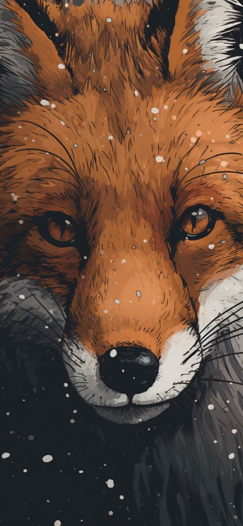 Fox & Snow Art Wallpapers - Fox Aesthetic Wallpapers for iPhone Fox Art Illustration, Fox Wallpaper, Cool Wallpapers For Girls, Fox Artwork, Snow Art, Fox Illustration, Cute Girl Wallpaper, Fox Art, Wolf Art