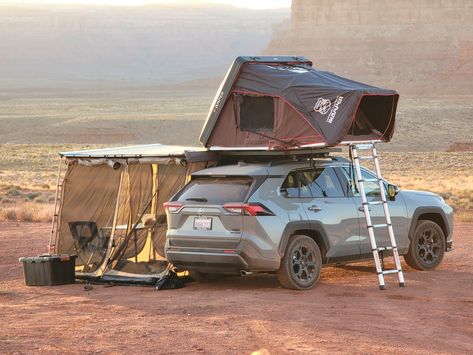 RAV4 TRD Overland Setup at Valley of the Gods in Utah- ThorGift.com - If you like it please buy some from ThorGift.com Toyota Rav4 Camping, Rav4 Lifted, Rav 4 Camping, Overland Setup, Rav4 Camping, Toyota Rav4 Offroad, Rav4 Custom, Toyota Rav4 Accessories, Rav4 Offroad