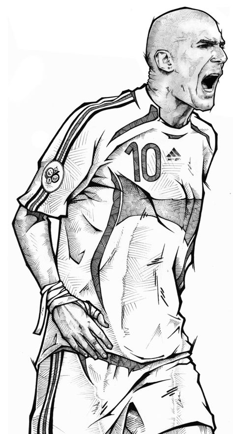 ESPN Classic - Great Controversies by Andreas Preis, via Behance Football Wallpaper Drawing, Real Madrid Drawing, Footballers Drawing, Football Art Drawing, Football Players Drawing, Football Art Illustration, Real Madrid Art, Football Drawing Sketches, Footballers Drawing Sketches