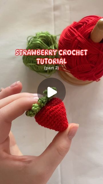 Crochet Fruit Bag, Amigurumi Strawberry, How To Do Crochet, Strawberry Crafts, Fruit Creations, Fruit Bag, Crochet Tutorial Pattern, Crochet Strawberry, Crochet Fruit