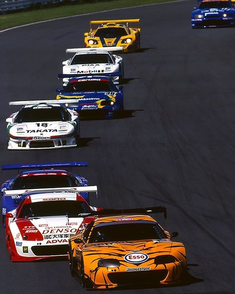 𝐅𝐥𝐚𝐬𝐡𝐛𝐚𝐜𝐤 𝐋𝐌 on Instagram: “JGTC 1999. Nothing else needs to be said. 📷 @toyota . #toyota #nissan #honda #mclaren #jgtc #retro #racecar #racing #cars #vehicles #90s…” Jgtc Cars, Retro Jdm Wallpaper, 90s Race Car Aesthetic, 90s Japanese Street Racing, Nissan Race Cars, Toyota Race Car, 90s Nascar, Car Liveries, Noir Detective