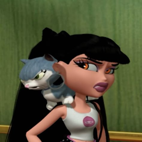 Bratz Jade Pfp, Bratz Reaction Pics, Jade Bratz Pfp, Bratz Icons Aesthetic Jade, Bratz Icon, Jade Bratz, Cat Pattern Wallpaper, Bratz Characters, Instagram Cartoon