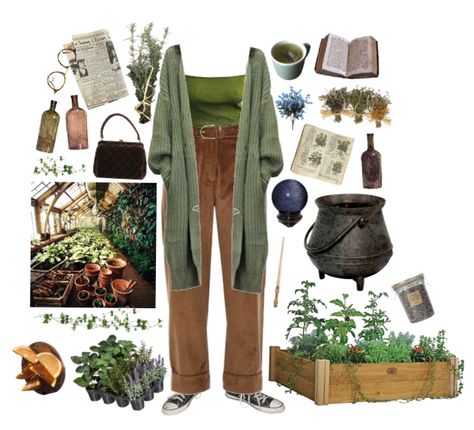 Forest Green And Brown Outfit, Romantic Body Type Casual Outfit, Herbalist Aesthetic Clothes, Tomboy Cottagecore, Grunge Cottagecore Outfits, Winter Cottagecore Outfit, Ghibli Outfits, Cottagecore Winter Outfits, Goblin Core Outfit