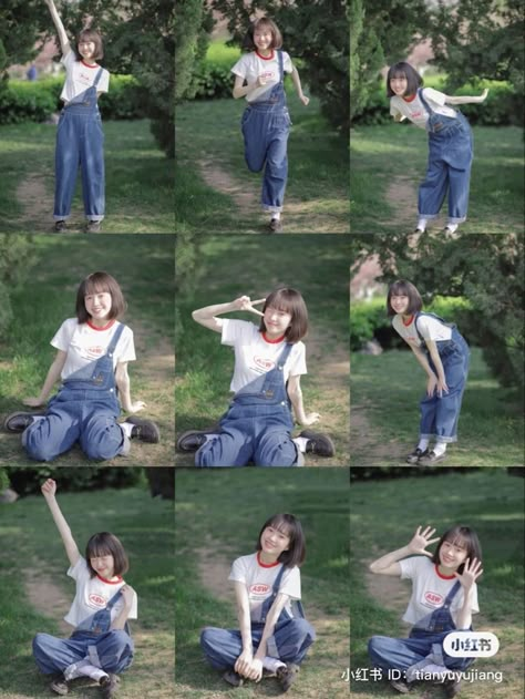 Photo Poses Korean, Kawaii Poses Photo, Sakura Concept Photo, Soft Poses, Cutesy Poses, Cheerful Pose, Face Hide Poses, Spring Poses, Happy Pose