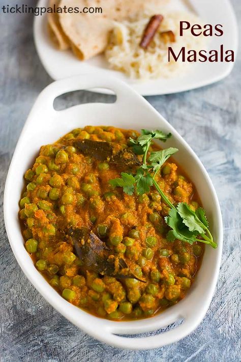 Peas Masala Recipe - Restaurant Style Peas Masala Peas Masala Recipe, Ghee Rice, Jeera Rice, Masala Recipe, Ghee, Chana Masala, Peas, Step By Step, Rice