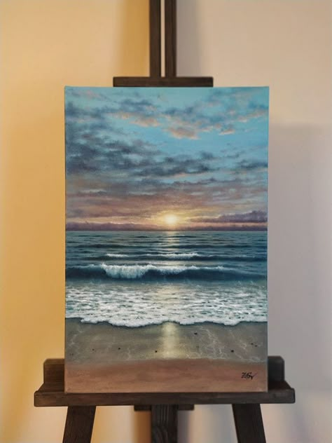 Ocean Beach Painting, Sea Painting Acrylic, Beach Paintings On Canvas, Ocean Painting Acrylic, Ocean Acrylic Painting, Seascape Paintings Acrylic, Sea Landscape Painting, Beach Acrylic Painting, Seascape Acrylic Painting