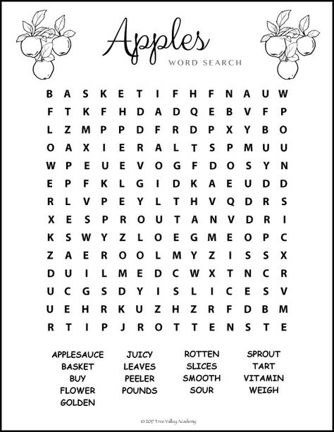 Apple themed third grade word search puzzle using 17  apple themed words. 8 pages of free printables for a third grade apple unit.  #appletheme #apples #appleunit #wordsearch #freeprintables #treevalleyacademy Word Search 3rd Grade, Word Search For 3rd Grade, Apple Unit Study 3rd Grade, Apple Activities Second Grade, Apple Day Second Grade, September Word Search, Apple Word, Special Education Science, Third Grade Worksheets