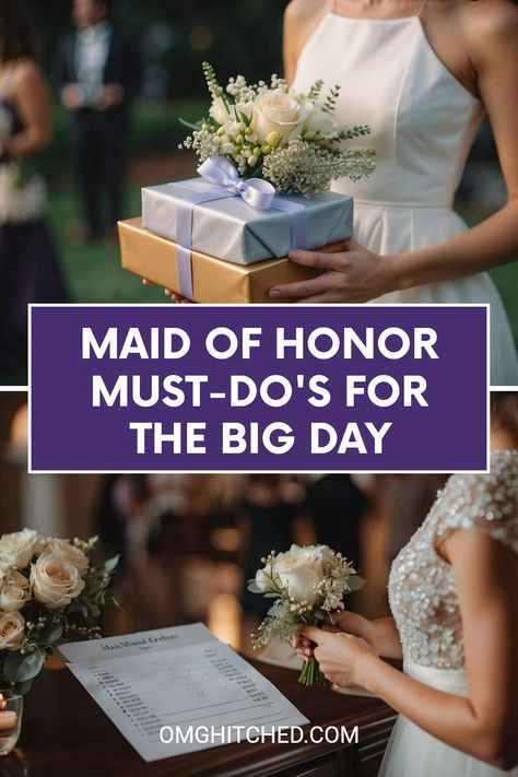 Are you excited to be the Maid of Honor? Get ready for the big day with these essential must-do tips that will make your bride's wedding dreams come true! From thoughtful gifts to keep calm updates, we've got plenty of ideas to help you shine as the ultimate Maid of Honor. Learn how to handle nerves, create a schedule for the bride, and spoil her with loving gifts. You'll want to remember these handy pointers as you support your best friend on her special day! Click to find out more! Maid Of Honor Gifts To Bride, Gift To Bride From Maid Of Honor, Bride Gifts From Maid Of Honor, Gifts For The Bride From Maid Of Honor, The Maid, Best Friend Wedding, Loving Gifts, Matron Of Honour, Maid Of Honour Gifts