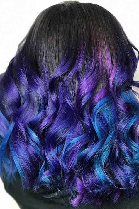 Galaxy Hair Color, Rock Hairstyles, Galaxy Hair, Cute Hair Colors, Pretty Hair Color, Trendy Hair Color, Trendy Hair, Hair Dye Colors, Hair Inspiration Color