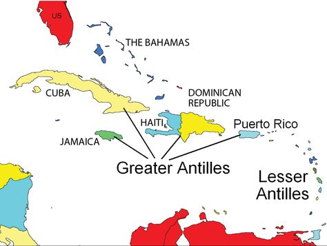 Caribbean Regions of the Greater Antilles, the Lesser Antilles, and the Bahamas College Textbooks, Middle America, Rain Shadow, Lesser Antilles, Yucatan Peninsula, Caribbean Sea, Gulf Of Mexico, The European Union, Caribbean Islands