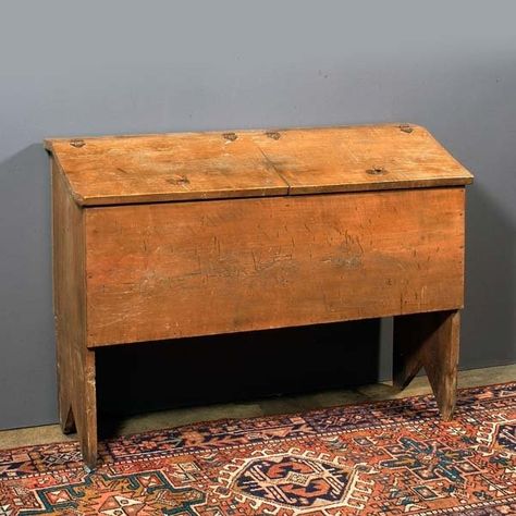 old flour boxes | Antique flour bin. Meal or flour bin from Ellijay, Antique Flour Bin, Wooden Storage Bins, Grain Bins, Ellijay Georgia, Early American Furniture, Butterfly Hinges, Old Wooden Boxes, Small Log Cabin, Dry Sink